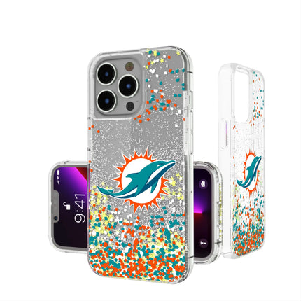 Miami Dolphins Confetti Glitter Phone Case for Apple iPhone
