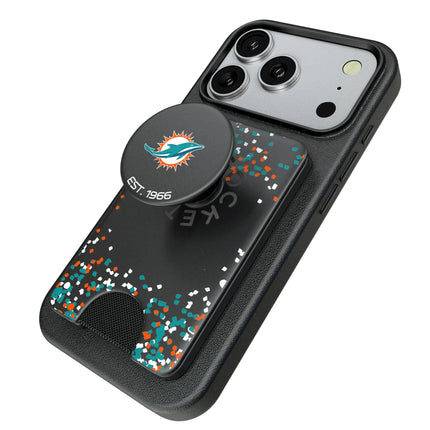 Miami Dolphins Confetti PopSockets MagSafe-Compatible PopWallet+