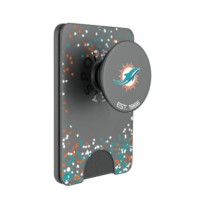 Miami Dolphins Confetti PopSockets MagSafe-Compatible PopWallet+