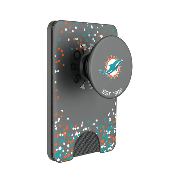 Miami Dolphins Confetti PopSockets MagSafe-Compatible PopWallet+