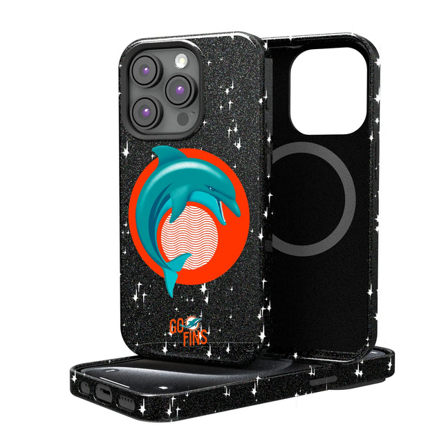 Miami Dolphins Deco Black Bling Phone Case for Apple iPhone