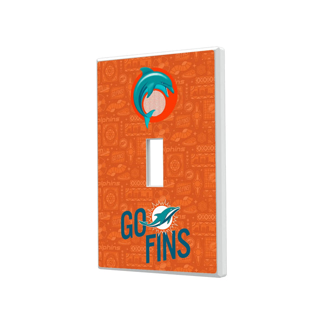 Miami Dolphins Deco Hidden-Screw Light Switch Plate