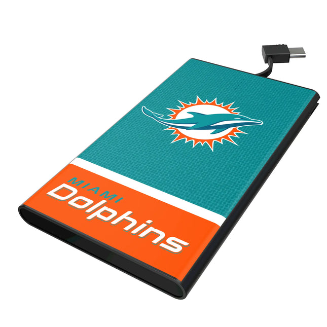 Miami Dolphins Endzone Solid 5000mAh Flat Powerbank