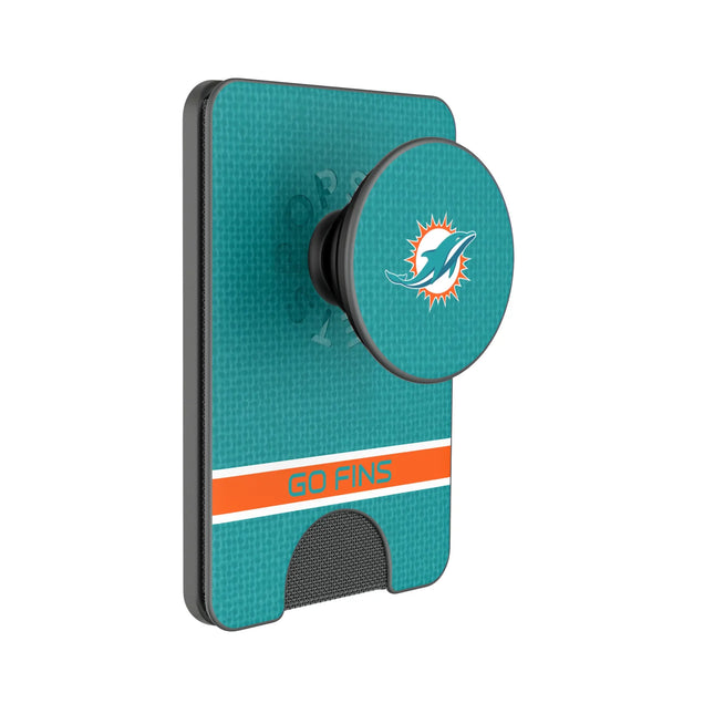 Miami Dolphins Endzone Solid PopSockets MagSafe-Compatible PopWallet+