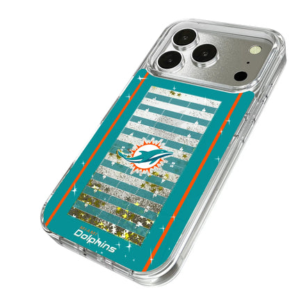 Miami Dolphins Field Glitter Phone Case for Apple iPhone