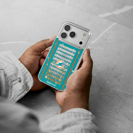 Miami Dolphins Field Glitter Phone Case for Apple iPhone
