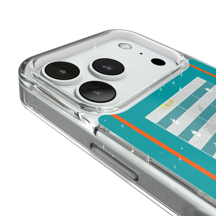 Miami Dolphins Field Glitter Phone Case for Apple iPhone
