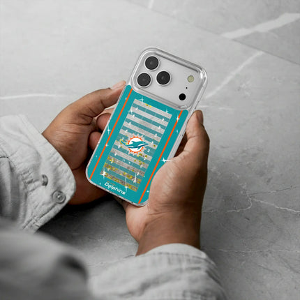 Miami Dolphins Field Glitter Phone Case for Apple iPhone