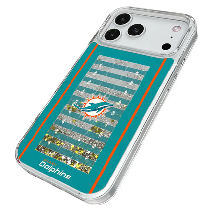 Miami Dolphins Field Glitter Phone Case for Apple iPhone