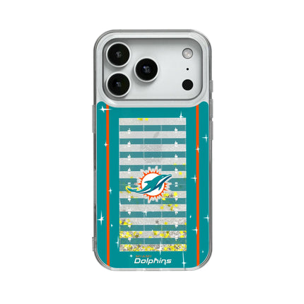 Miami Dolphins Field Glitter Phone Case for Apple iPhone