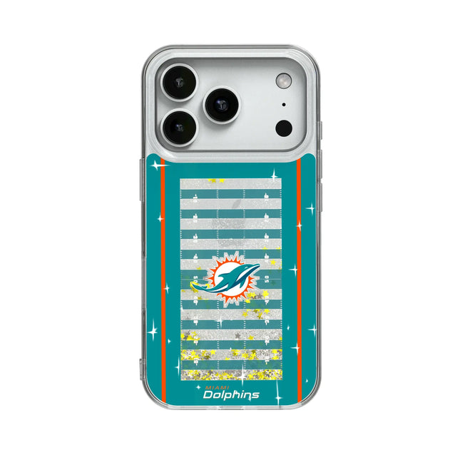 Miami Dolphins Field Glitter Phone Case for Apple iPhone