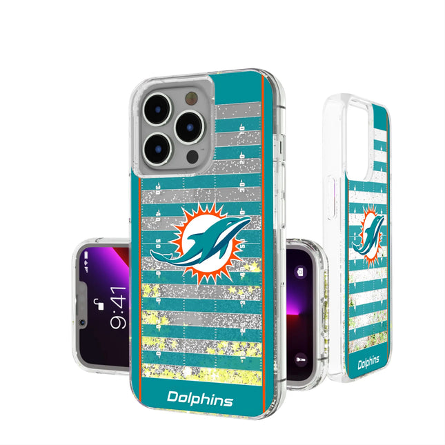 Miami Dolphins Field Glitter Phone Case for Apple iPhone