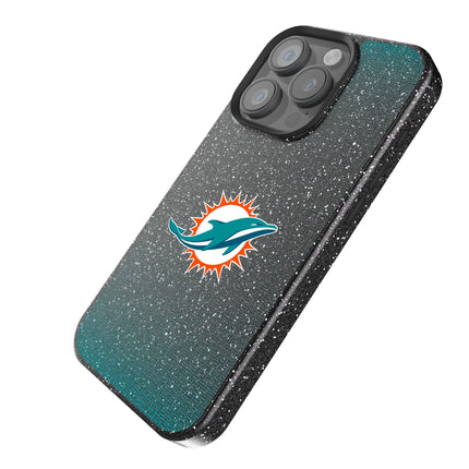 Miami Dolphins Linen Black Bling Phone Case for Apple iPhone
