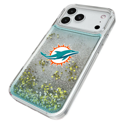 Miami Dolphins Linen Glitter Phone Case for Apple iPhone