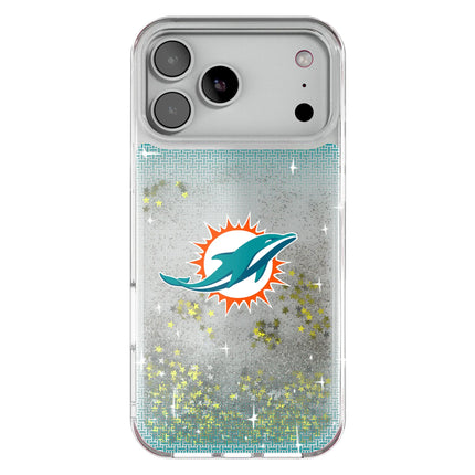 Miami Dolphins Linen Glitter Phone Case for Apple iPhone