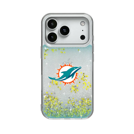 Miami Dolphins Linen Glitter Phone Case for Apple iPhone
