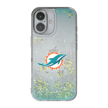 Miami Dolphins Linen Glitter Phone Case for Apple iPhone