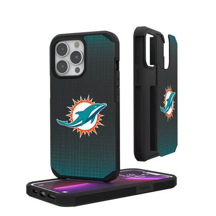 Miami Dolphins Linen Rugged Phone Case for Apple iPhone