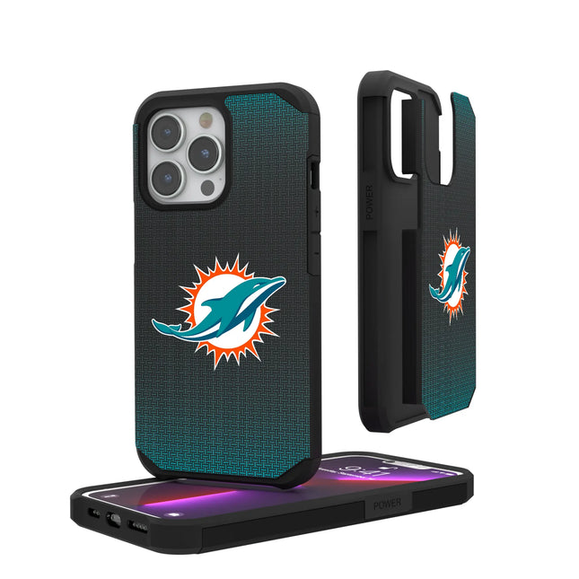 Miami Dolphins Linen Rugged Phone Case for Apple iPhone