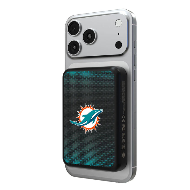 Miami Dolphins Linen Wireless Mag Power Bank