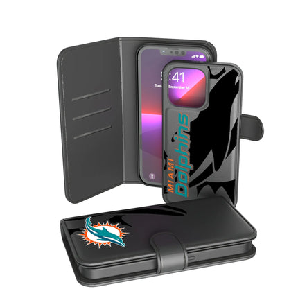 Miami Dolphins Monocolor Tilt Wallet Phone Case for Apple iPhone