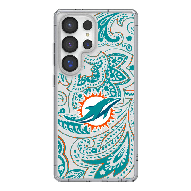 Miami Dolphins Paisley Clear Phone Case for Samsung Galaxy