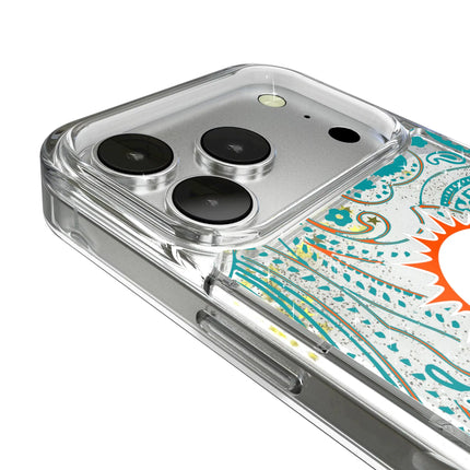 Miami Dolphins Paisley Glitter Phone Case for Apple iPhone