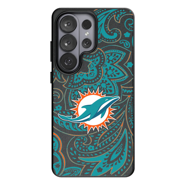 Miami Dolphins Paisley MagSafe Compatible Phone Case for Samsung Galaxy