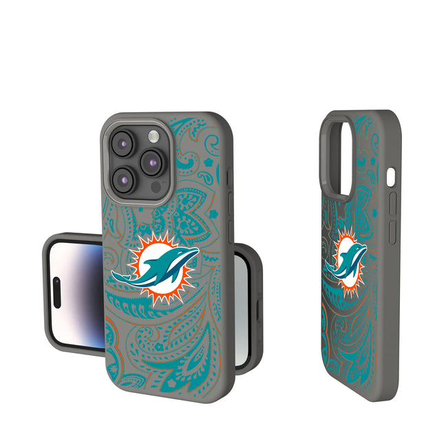Miami Dolphins Paisley Soft Touch Phone Case for Apple iPhone