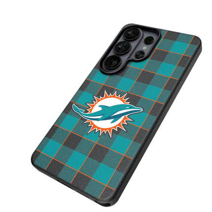 Miami Dolphins Plaid MagSafe Compatible Phone Case for Samsung Galaxy
