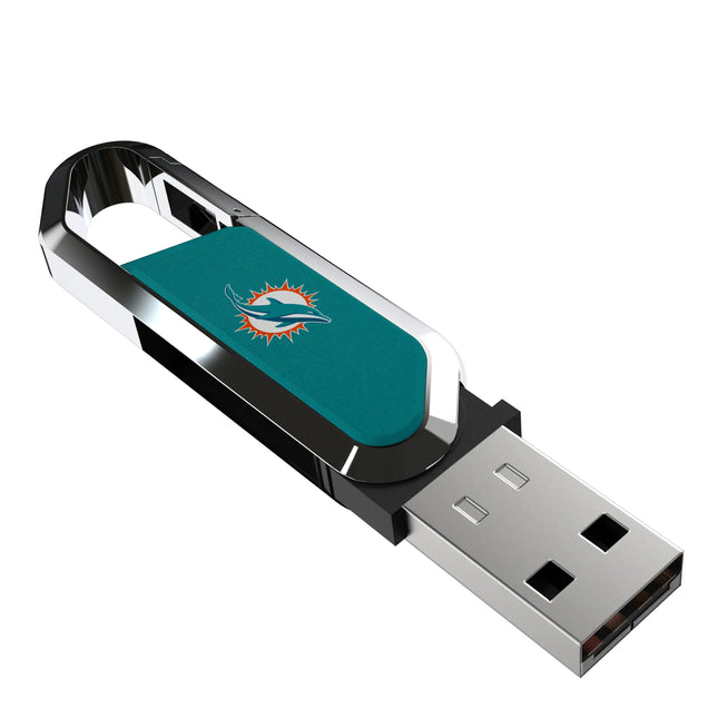 Miami Dolphins Solid USB 64GB Clip Style Flash Drive