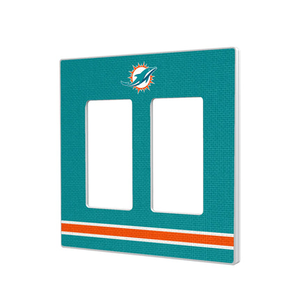 Miami Dolphins Stripe Hidden-Screw Light Switch Plate