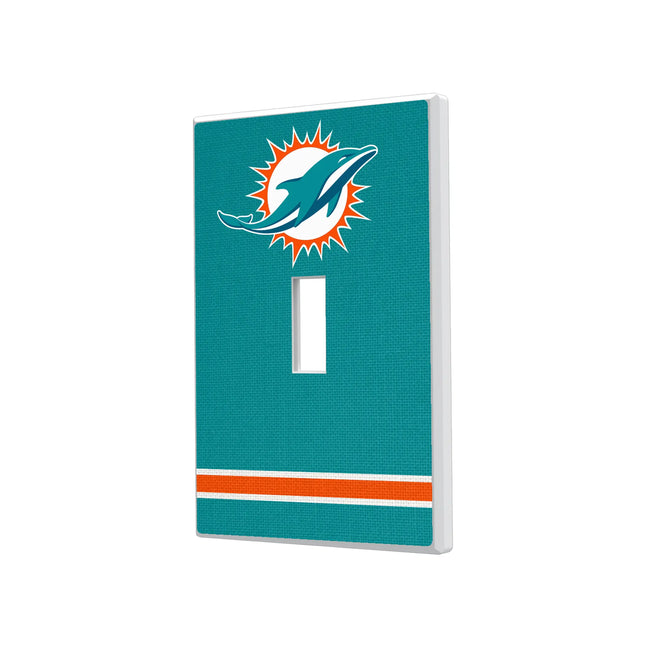 Miami Dolphins Stripe Hidden-Screw Light Switch Plate