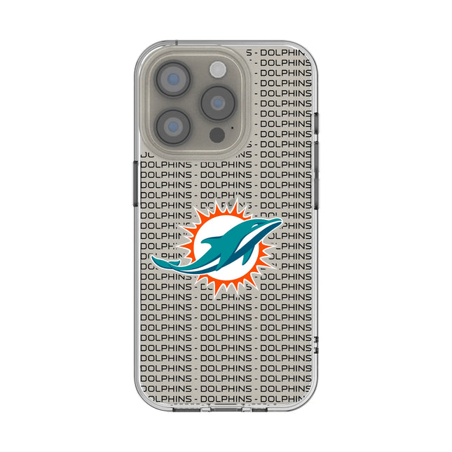 Miami Dolphins Text Backdrop Clear Phone Case for Apple iPhone