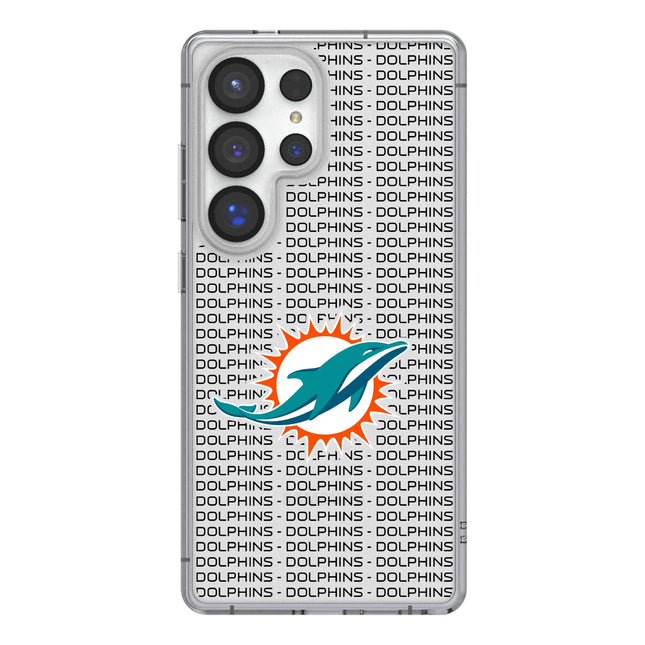 Miami Dolphins Text Backdrop Clear Phone Case for Samsung Galaxy