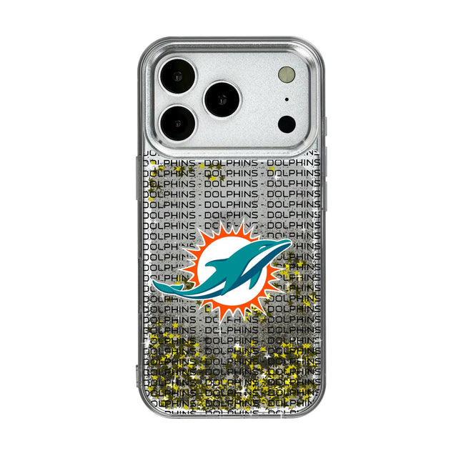 Miami Dolphins Text Backdrop Glitter Phone Case for Apple iPhone