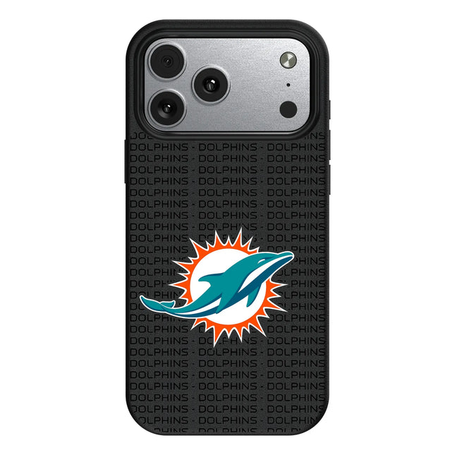 Miami Dolphins Text Backdrop MagSafe Compatible Phone Case for Apple iPhone