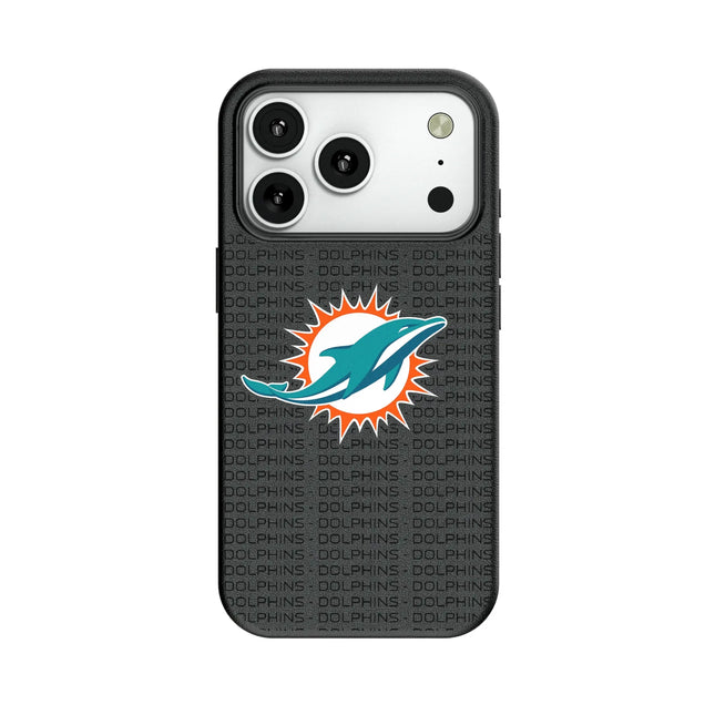 Miami Dolphins Text Backdrop MagSafe Compatible Phone Case for Apple iPhone