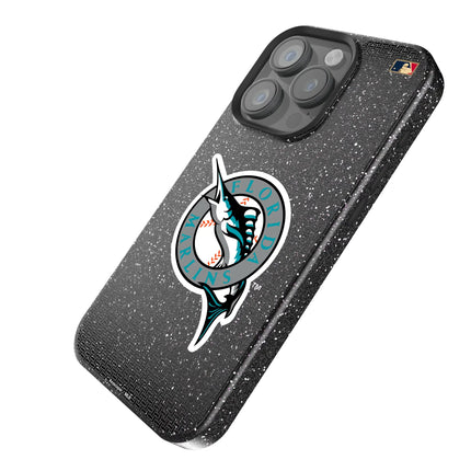 Miami Marlins 1993-2011 - Cooperstown Collection Linen Black Bling Phone Case for Apple iPhone
