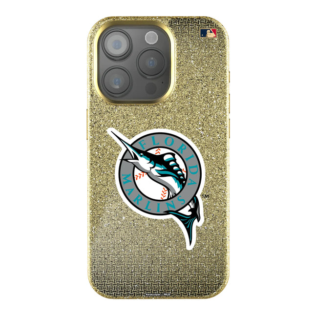 Miami Marlins 1993-2011 - Cooperstown Collection Linen Bling Phone Case for Apple iPhone