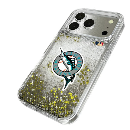 Miami Marlins 1993-2011 - Cooperstown Collection Linen Glitter Phone Case for Apple iPhone