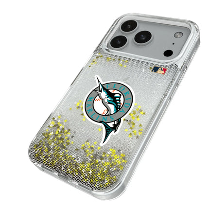 Miami Marlins 1993-2011 - Cooperstown Collection Linen Glitter Phone Case for Apple iPhone