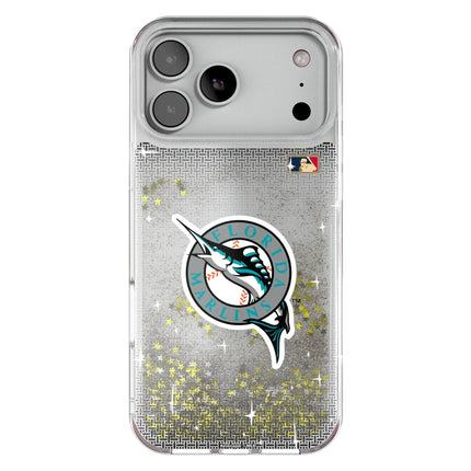 Miami Marlins 1993-2011 - Cooperstown Collection Linen Glitter Phone Case for Apple iPhone