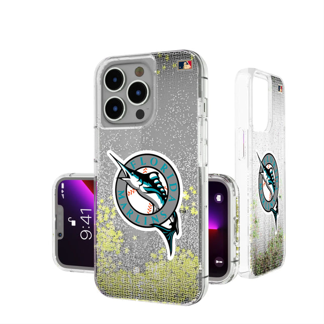 Miami Marlins 1993-2011 - Cooperstown Collection Linen Glitter Phone Case for Apple iPhone