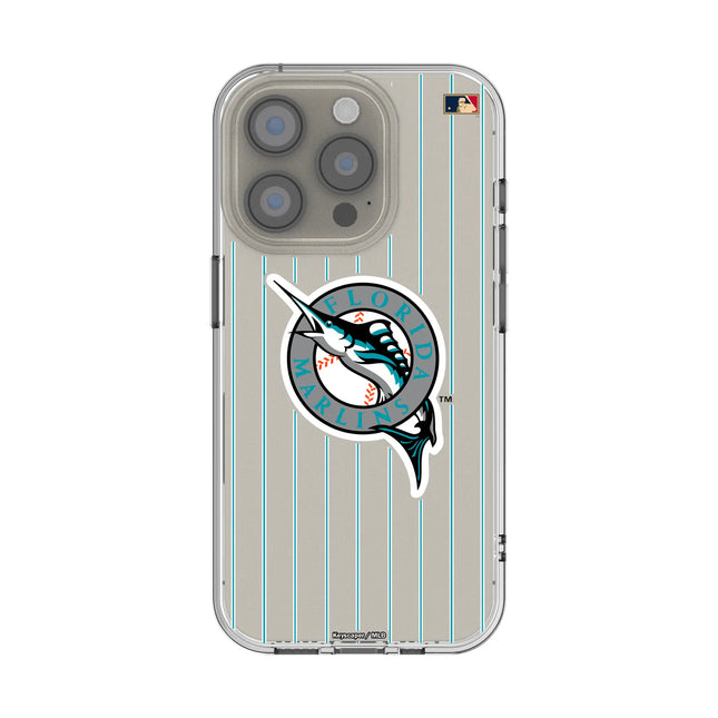 Miami Marlins 1993-2011 - Cooperstown Collection Pinstripe Clear Phone Case for Apple iPhone