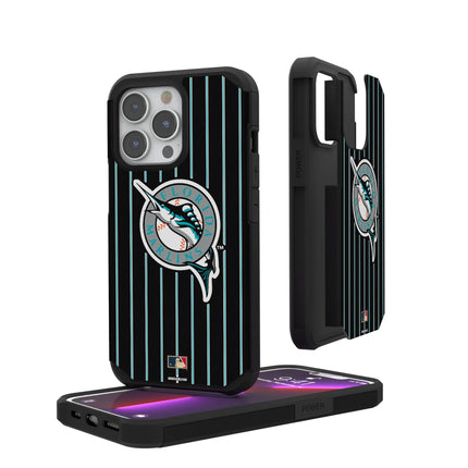 Miami Marlins 1993-2011 - Cooperstown Collection Pinstripe Rugged Phone Case for Apple iPhone