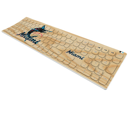Miami Marlins Baseball Bat Curved Wireless Keyboard
