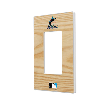 Miami Marlins Baseball Bat Hidden-Screw Light Switch Plate