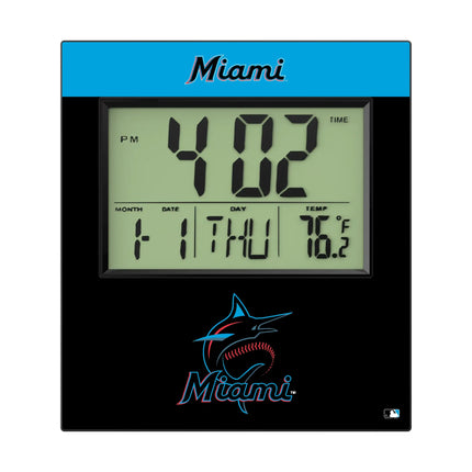 Miami Marlins Color Block Wall Clock