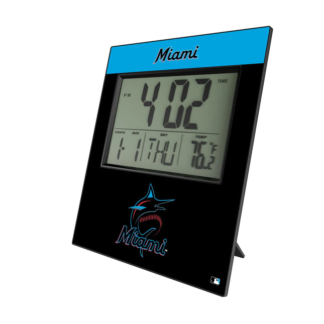 Miami Marlins Color Block Wall Clock